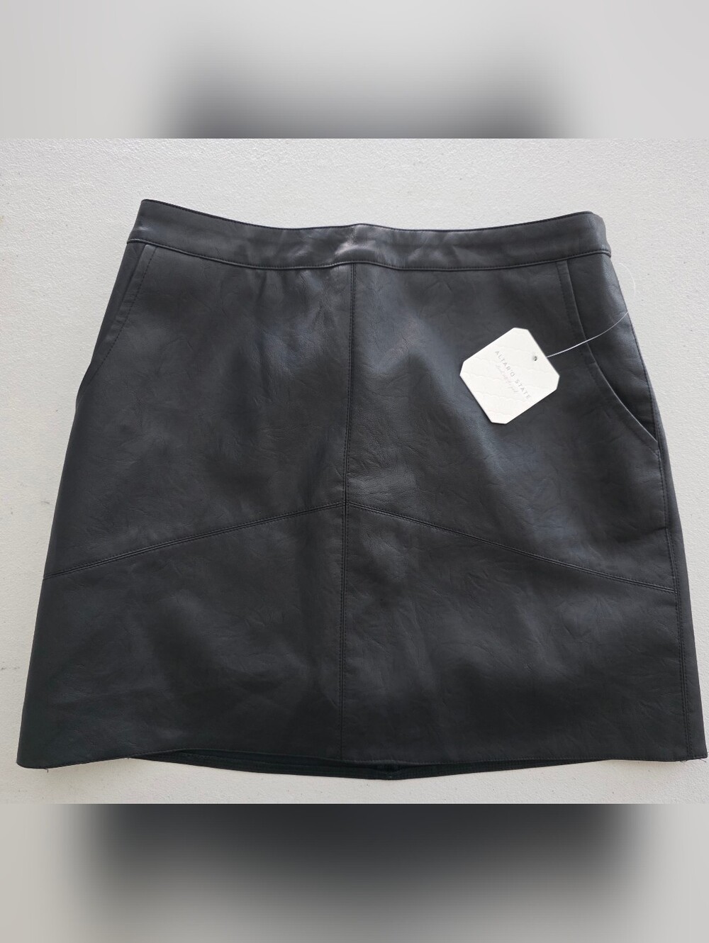 NWT Altar'd State Faux Leather Mini Skirt Black Boho Chic Goth Edgy 90s Y2K S